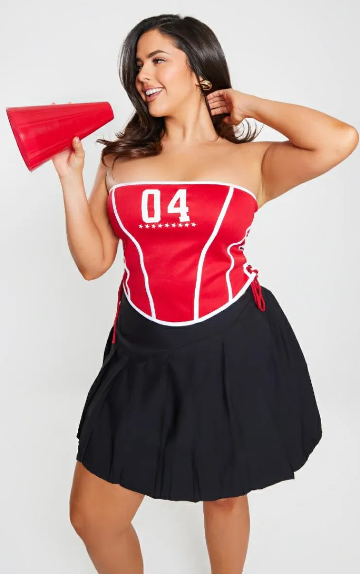 PrettyLittleThing Sleeveless Tops*04 Printed Lace Up Side Corset