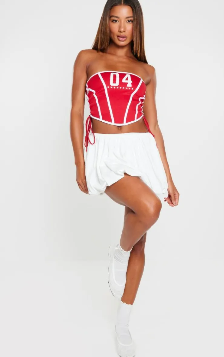 PrettyLittleThing Sleeveless Tops*04 Printed Lace Up Side Corset