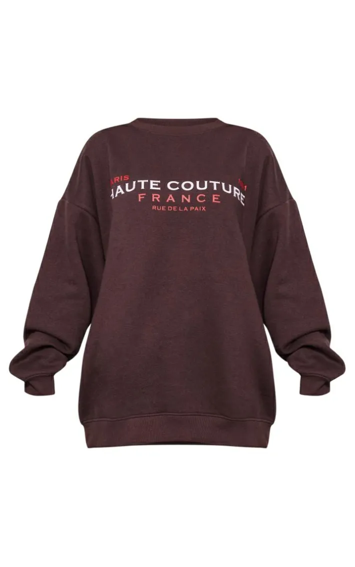 Brown Haute Couture Print Sweatshirt