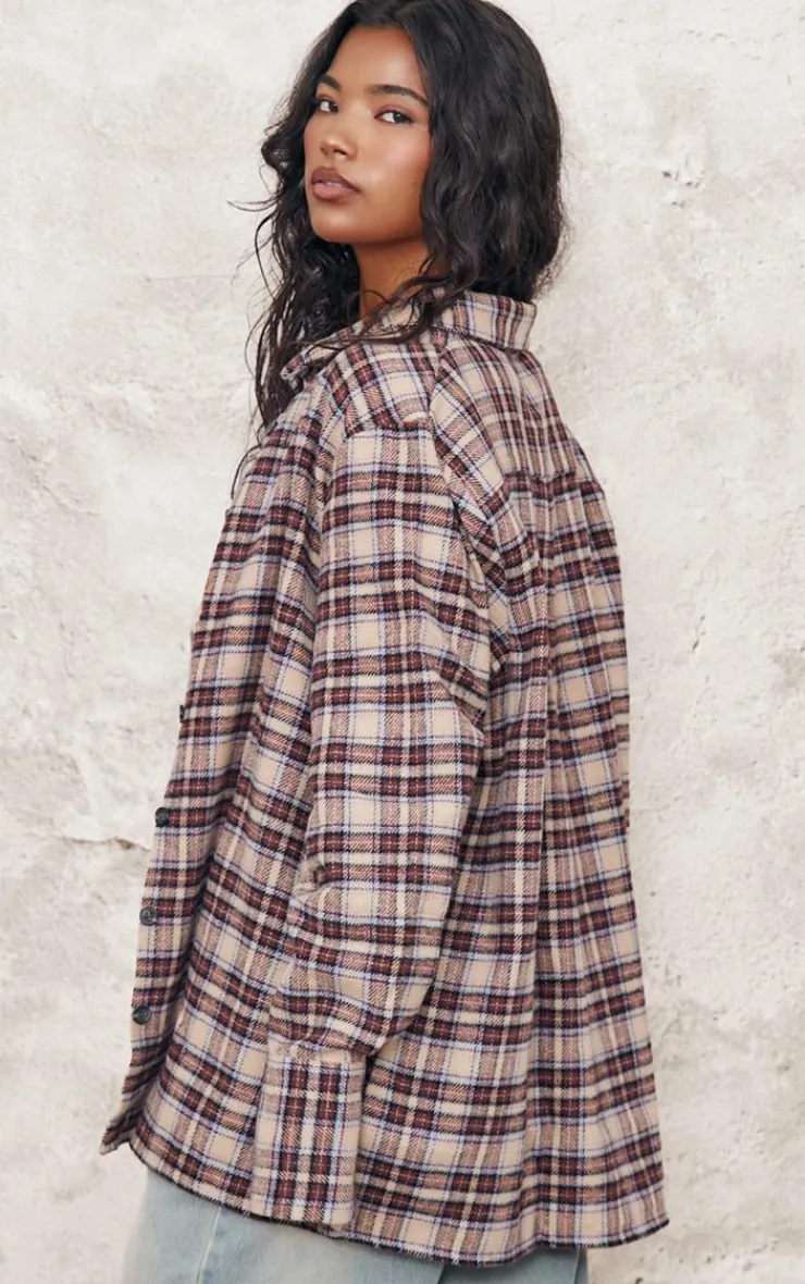 PrettyLittleThing Shirts*Oversized Flannel Shirt