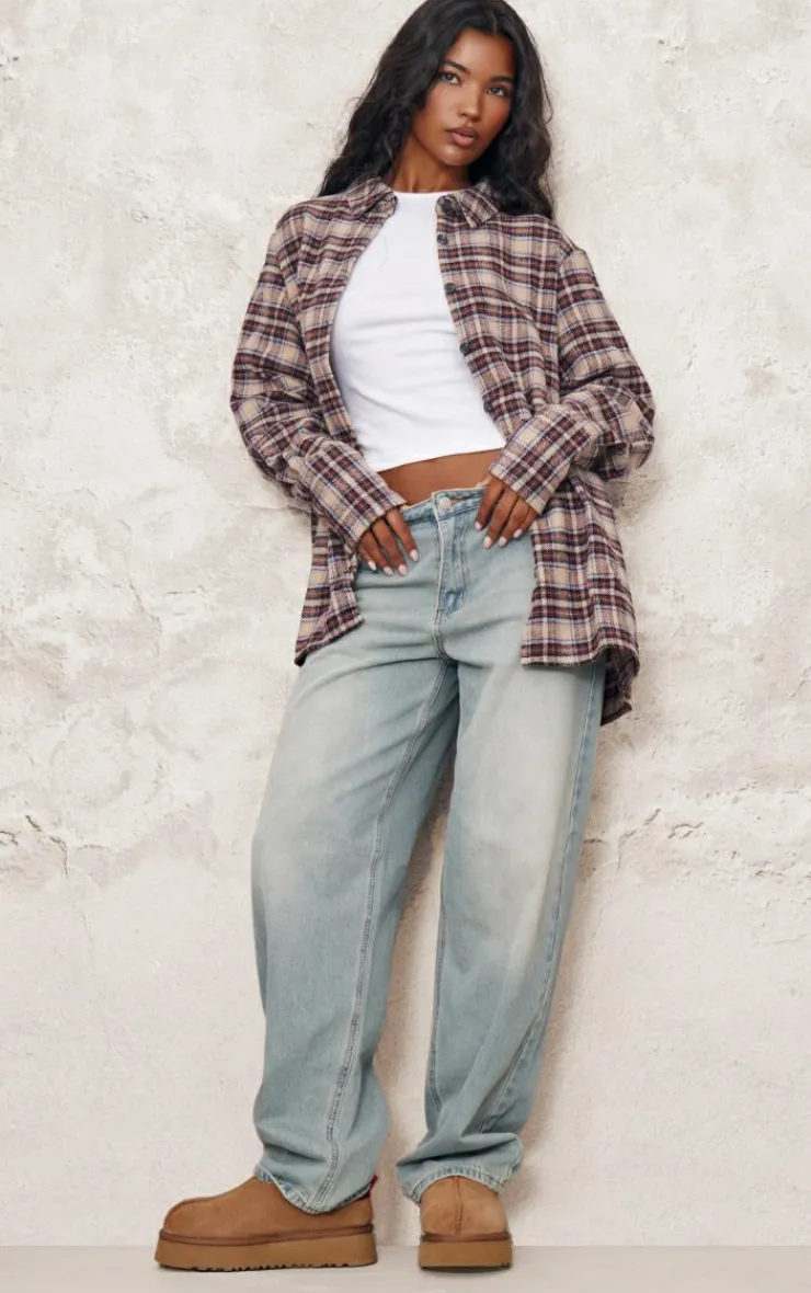 PrettyLittleThing Shirts*Oversized Flannel Shirt