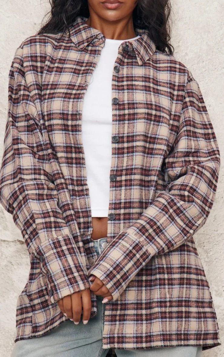 PrettyLittleThing Shirts*Oversized Flannel Shirt
