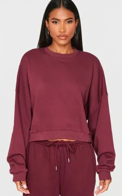 Burgundy Boxy Oversized Sweatshirt