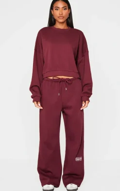 Burgundy Boxy Oversized Sweatshirt