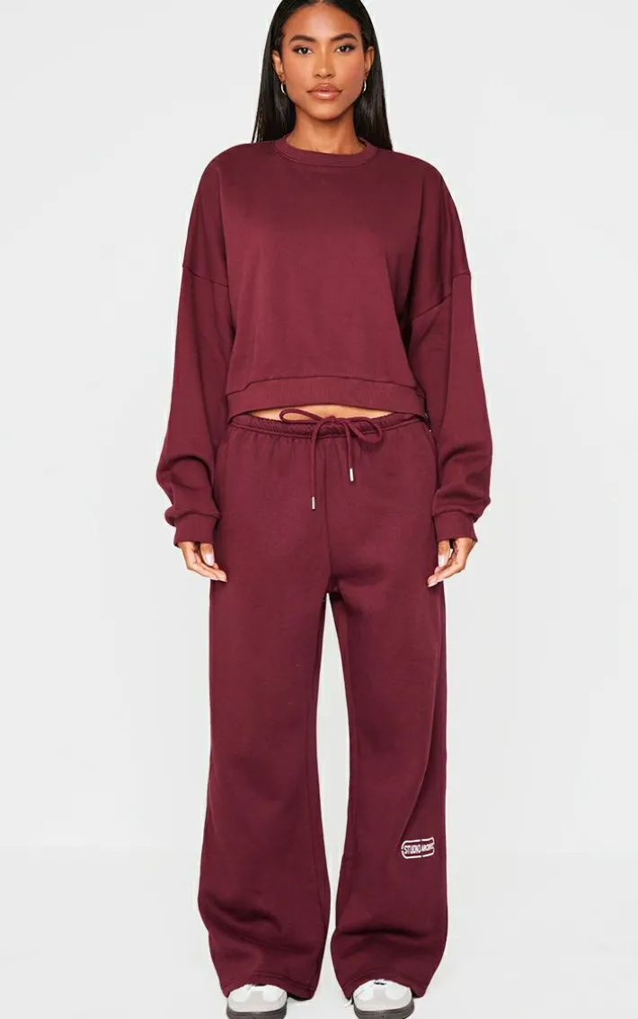 Burgundy Boxy Oversized Sweatshirt