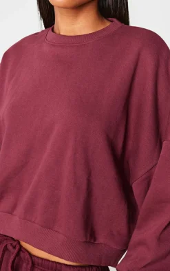 Burgundy Boxy Oversized Sweatshirt