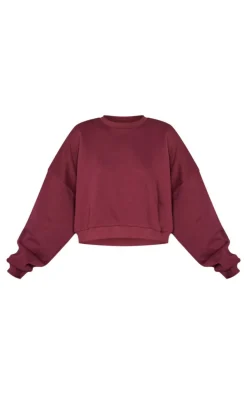 Burgundy Boxy Oversized Sweatshirt