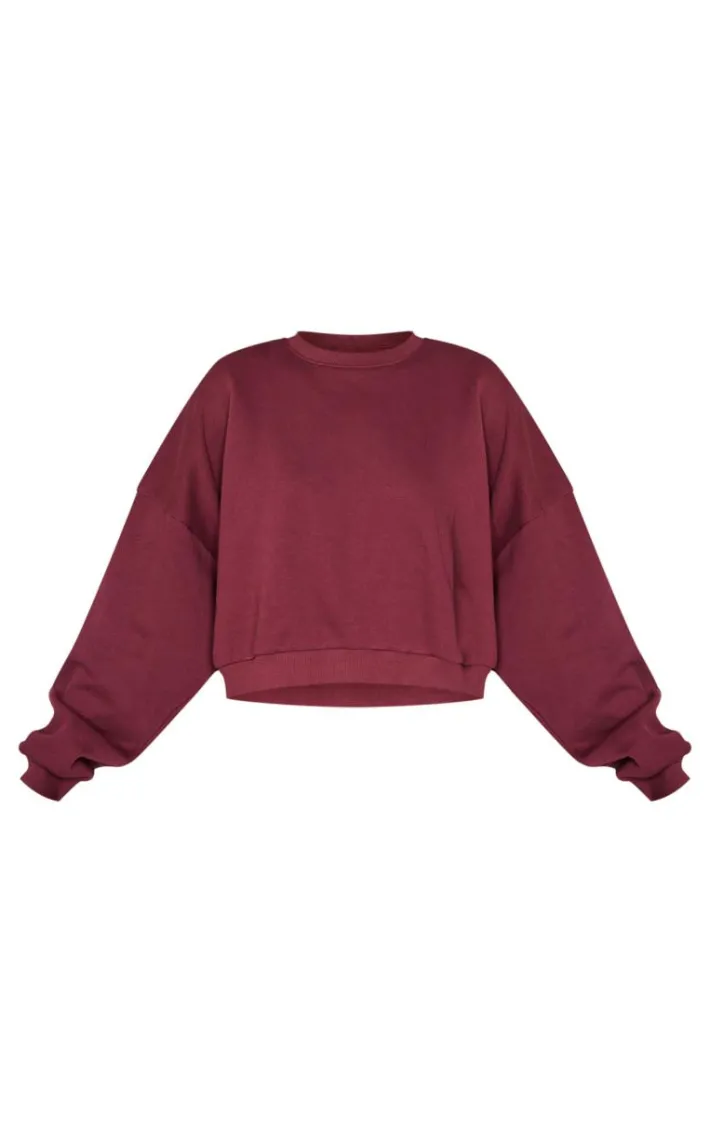 Burgundy Boxy Oversized Sweatshirt