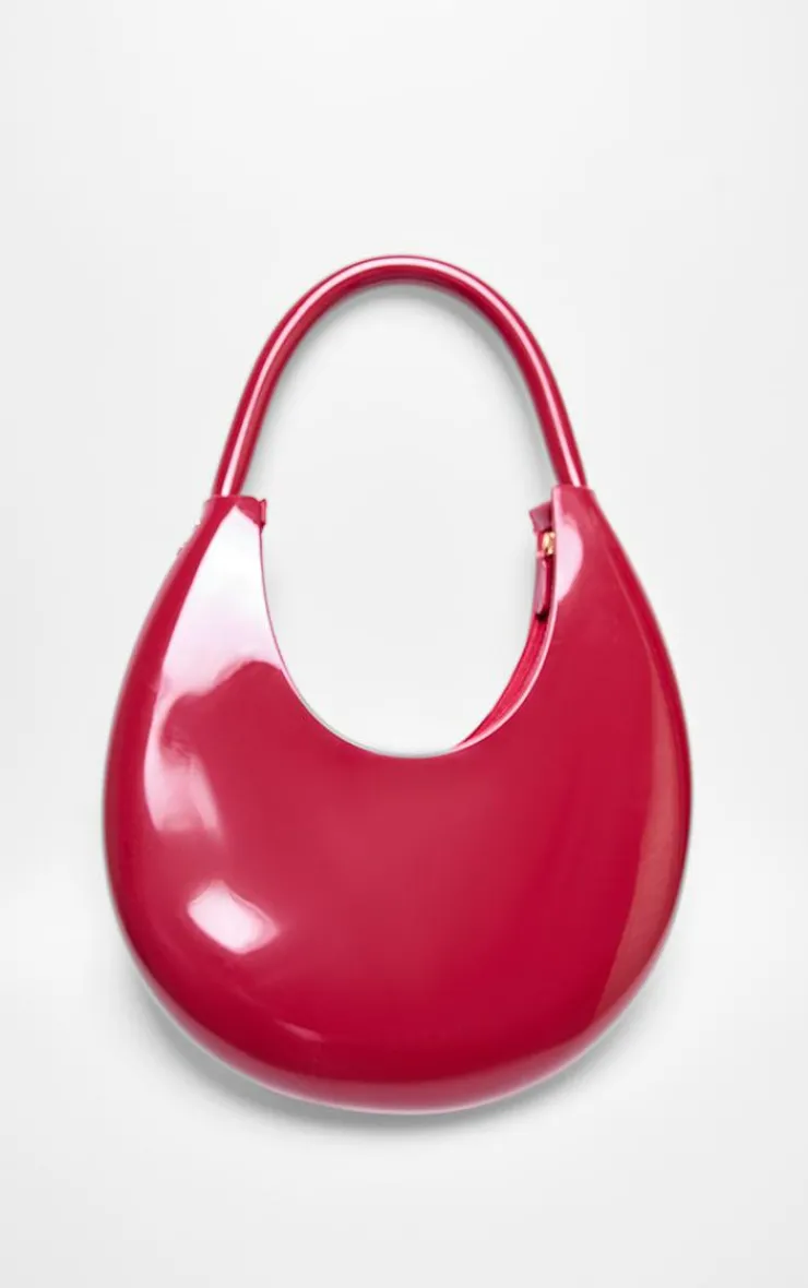 PrettyLittleThing Shoulder Bags*Patent Pu Round Shoulder Bag