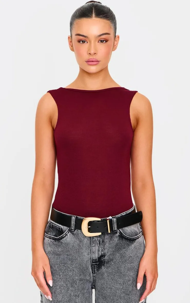 PrettyLittleThing Thanksgiving Outfits*Soft Jersey Open Back Bodysuit