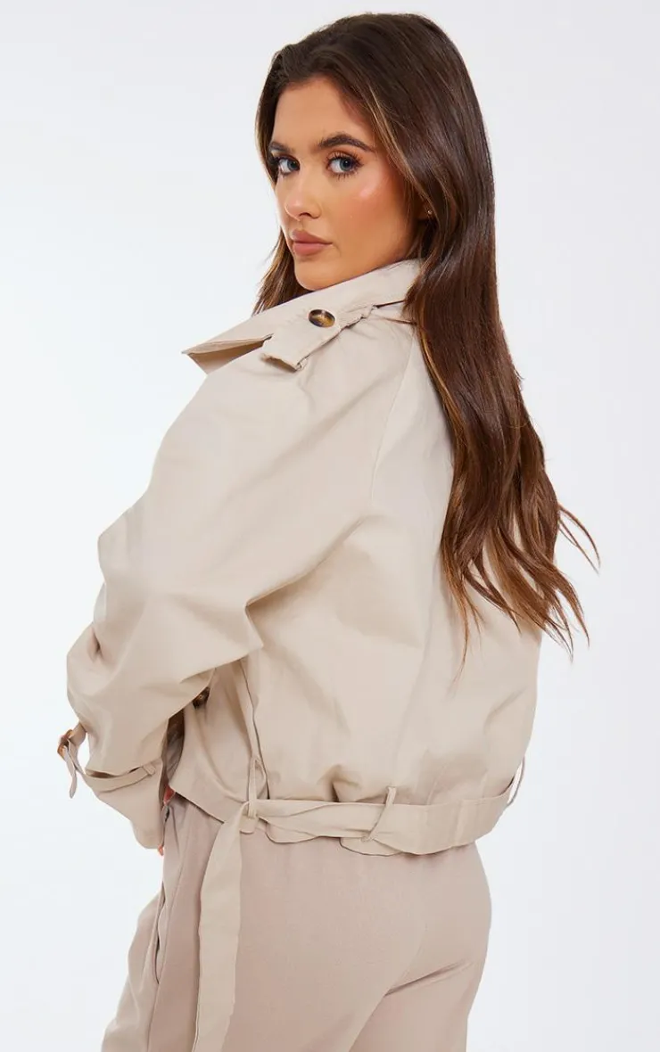 PrettyLittleThing Trench Coats*Belted Hem Cropped Trench Coat