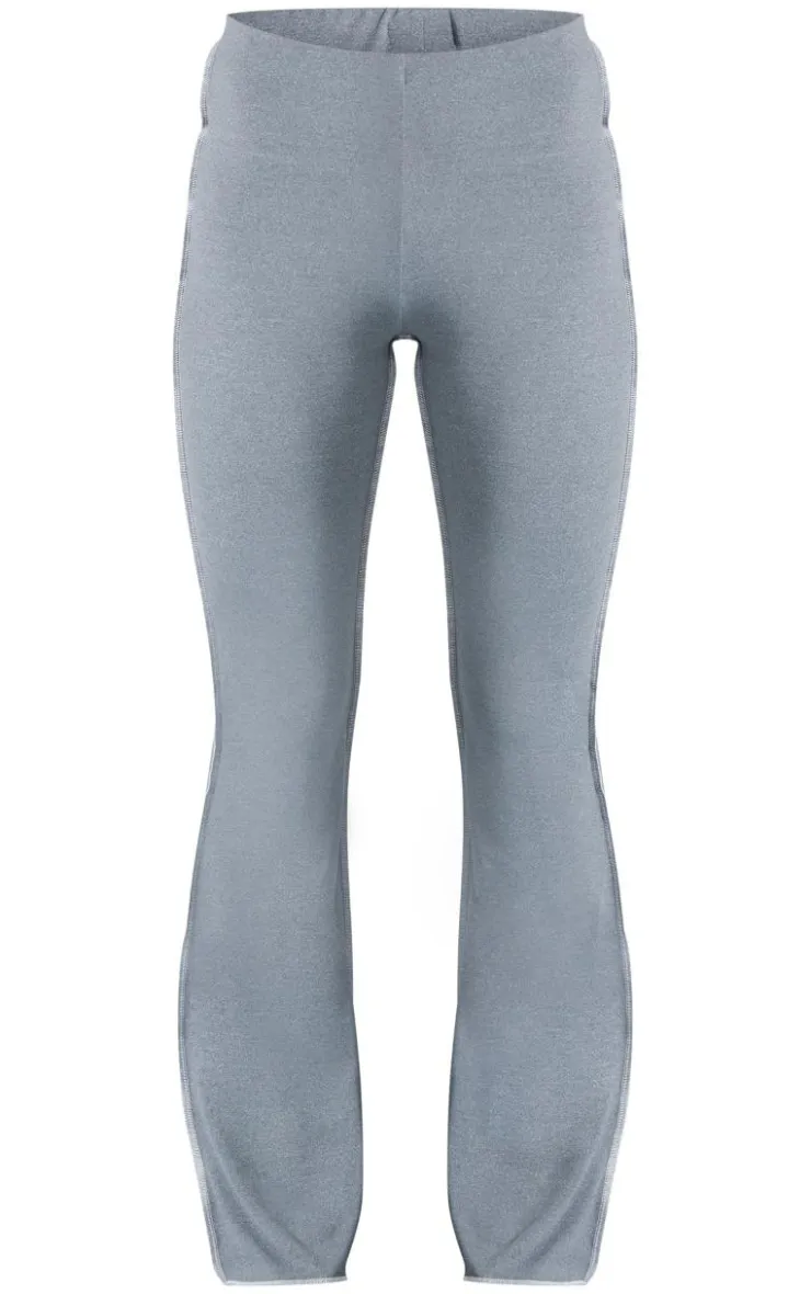 Clearance PrettyLittleThing Seam Detail Mid Rise Skinny Flared Pants Charcoal