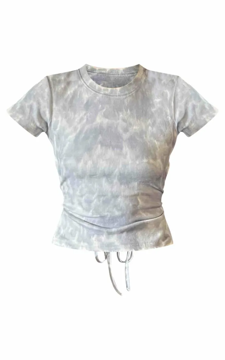 PrettyLittleThing T-Shirts*Washed Rib Open Back T Shirt