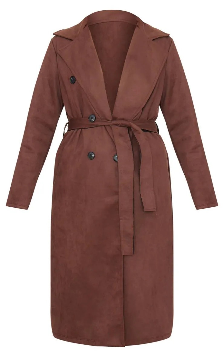 PrettyLittleThing Trench Coats*Faux Suede Trench Coat