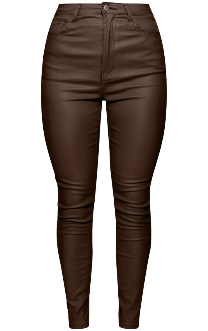Chocolate Hourglass Coated Skinny Jeans
