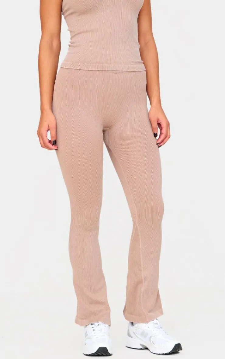 PrettyLittleThing Gym Wear*Acid Wash Seamless Rib Flare Yoga Pants