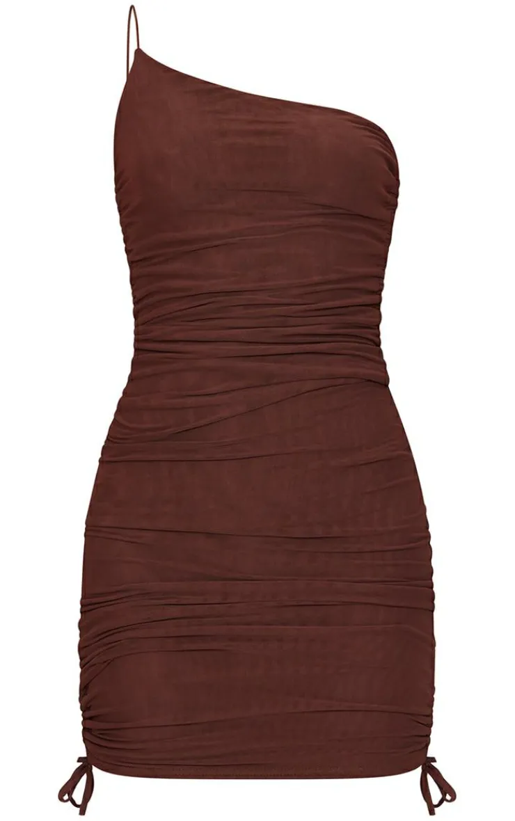Ruched Mesh Bodycon Dress-PrettyLittleThing Hot