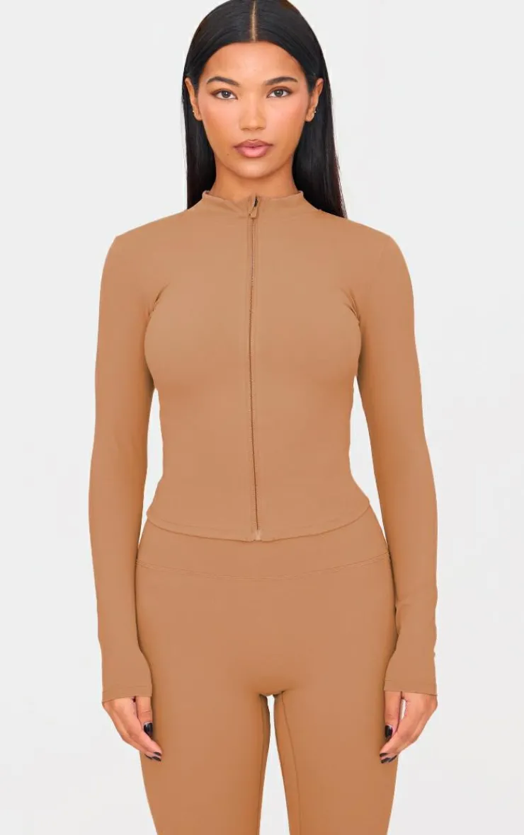 PrettyLittleThing Athletic Jackets*Basic Sculpt Zip Up Jacket