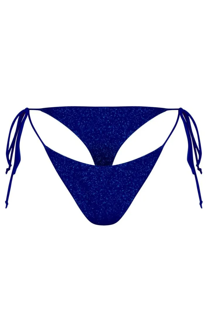 Cobalt Tie Side Glitter Bikini Bottoms