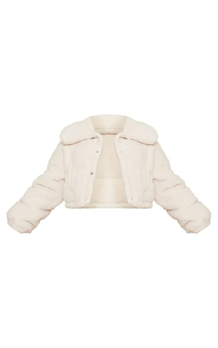 PrettyLittleThing Puffer Jackets*Borg Cropped Puffer Coat