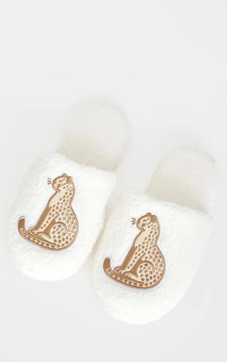 PrettyLittleThing Stocking Stuffers*Cheetah Applique Borg Slippers