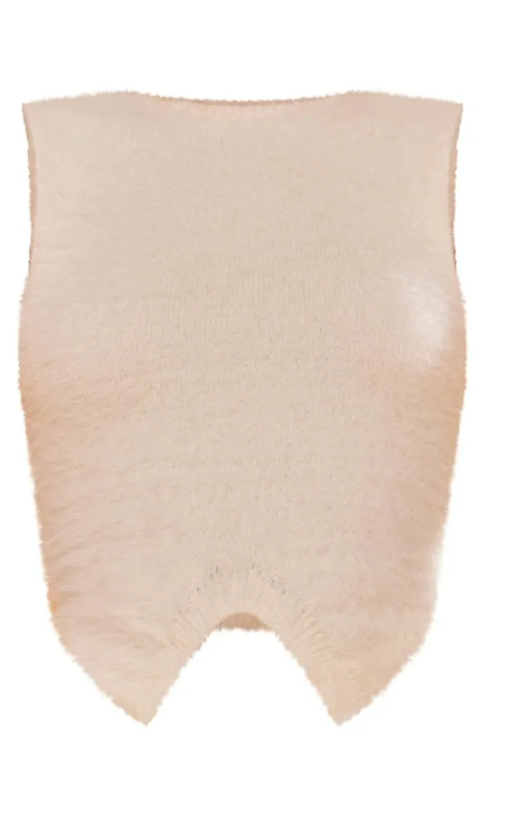 Discount PrettyLittleThing Eyelash Knit Cold Shoulder Top Cream