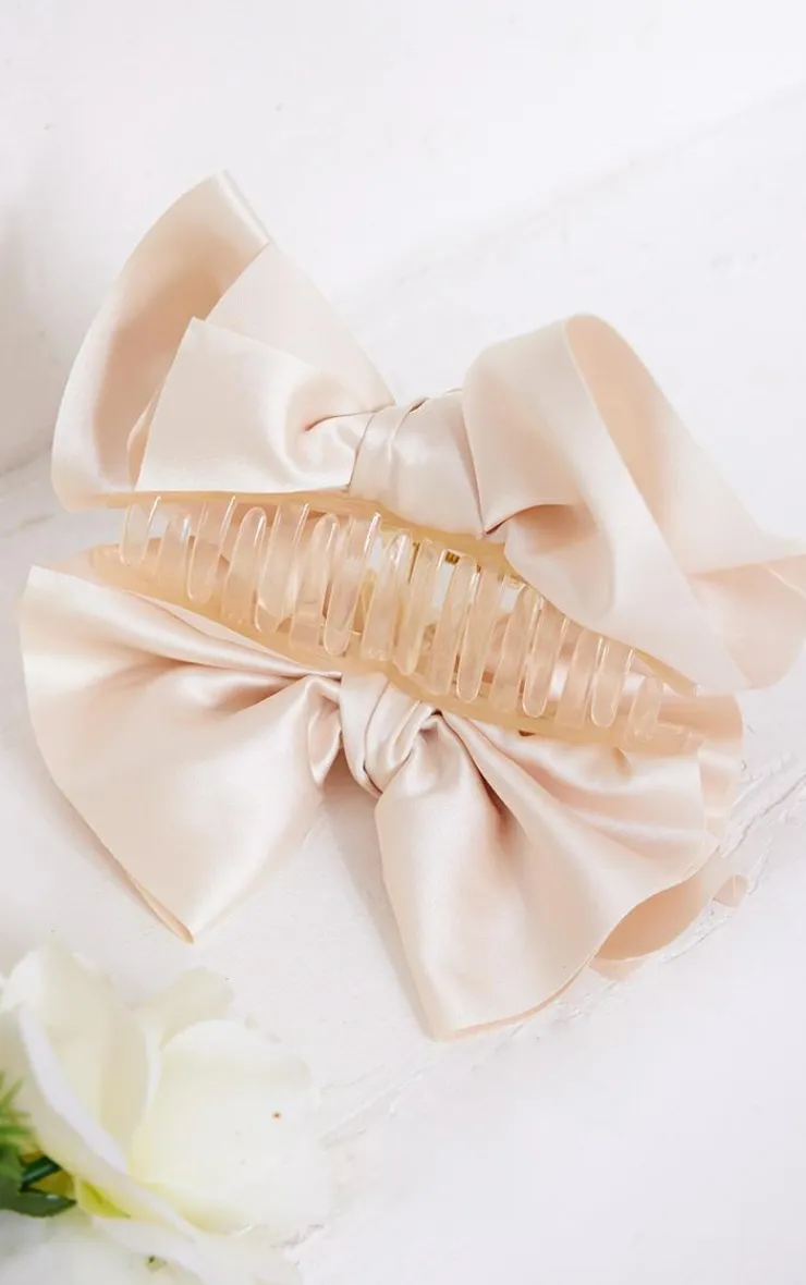 PrettyLittleThing Hair Accessories*Satin Oversized Bow Hair Claw
