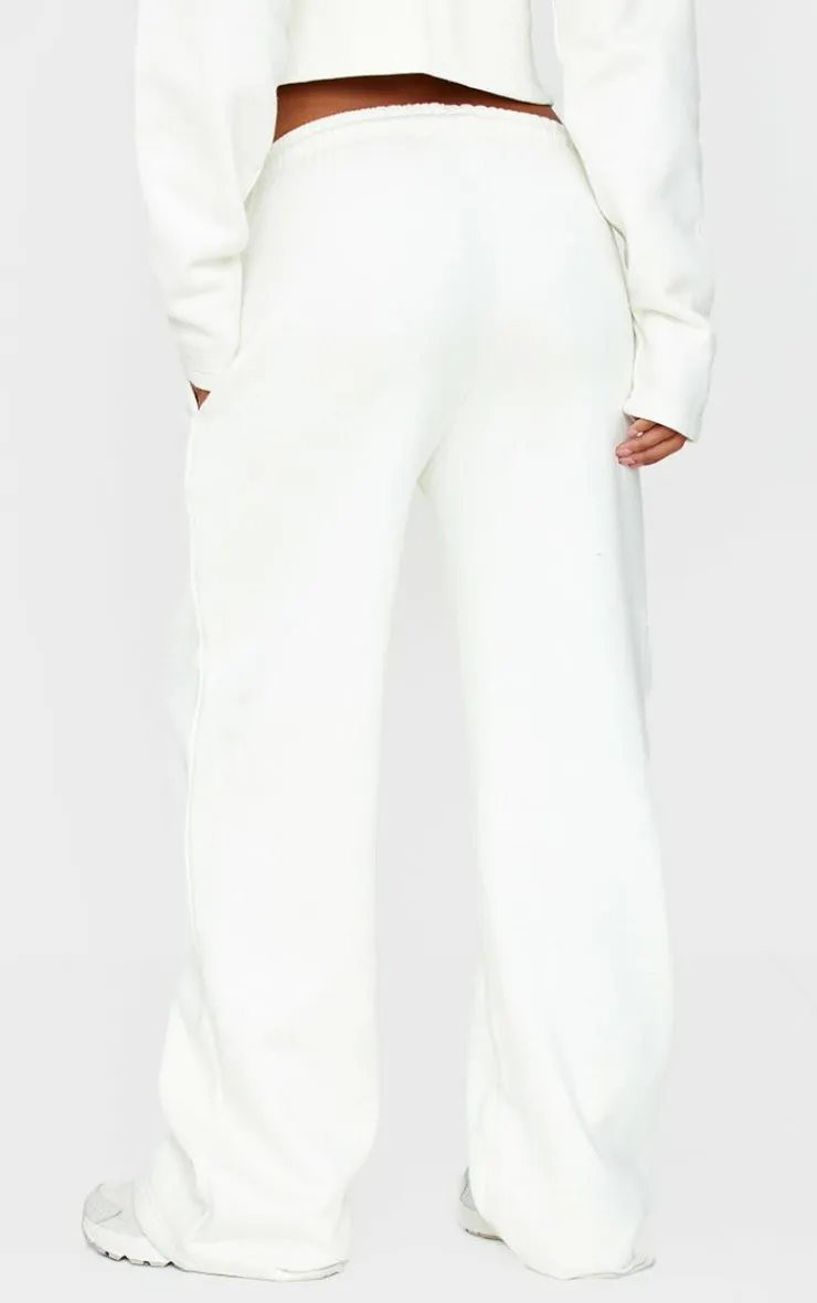 Outlet PrettyLittleThing Seam Detail Wide Leg Sweatpants Cream