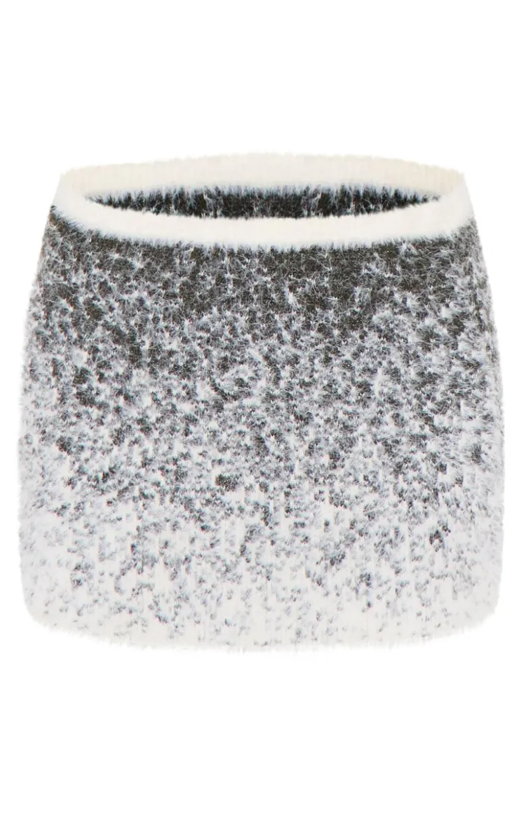 Hot PrettyLittleThing Soft Marl Knit Mini Skirt Cream