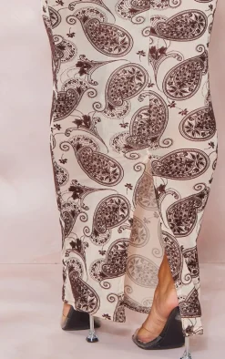 Cream Swirl Devore Mesh Maxi Skirt