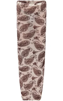 Cream Swirl Devore Mesh Maxi Skirt