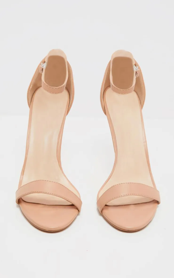 PrettyLittleThing Heeled Sandals*Dark Nude Clover Strap Heeled Sandal