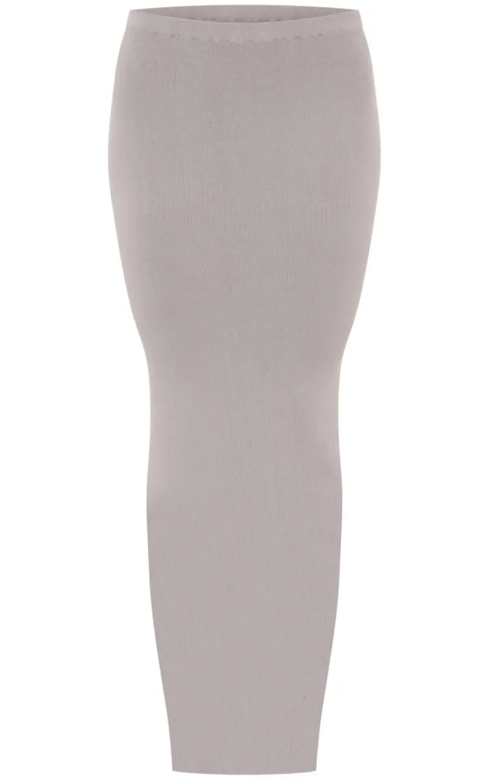 Dove Grey Fine Knit Maxi Skirt