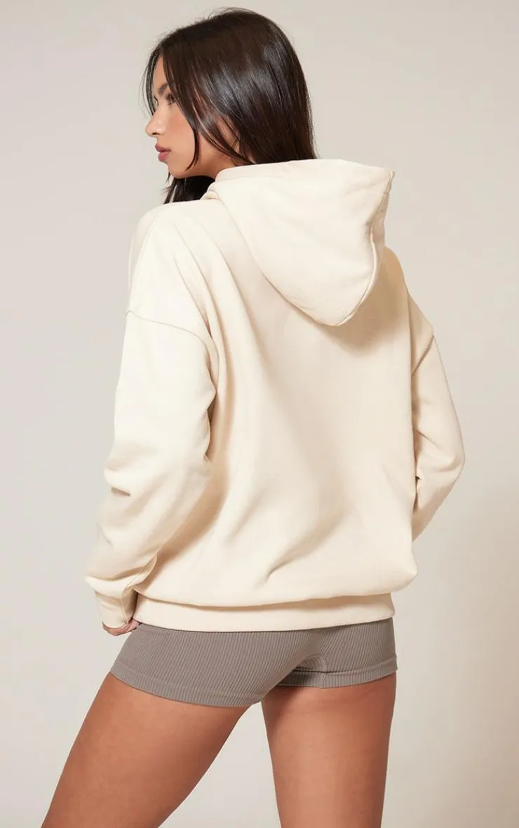 PrettyLittleThing Cream Sweatsuits*Premium Basic Oversized Hoodie