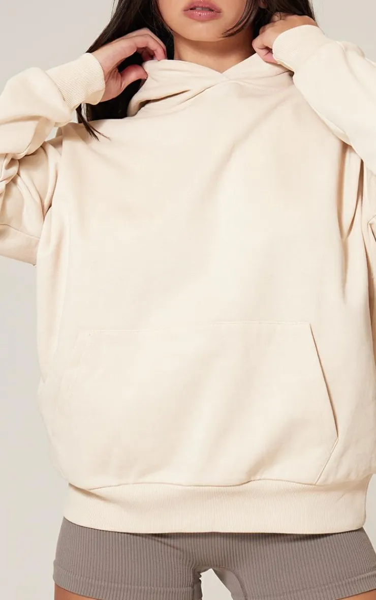 PrettyLittleThing Cream Sweatsuits*Premium Basic Oversized Hoodie