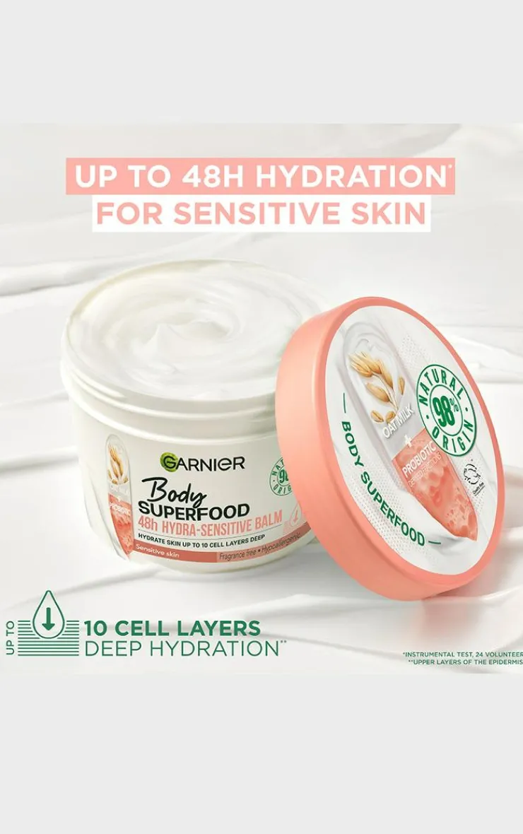 PrettyLittleThing Bath & Body*Garnier Body Superfood Hydra Sensitive Body Cream with Oat Milk & Probiotic Derived Fractions 380ml
