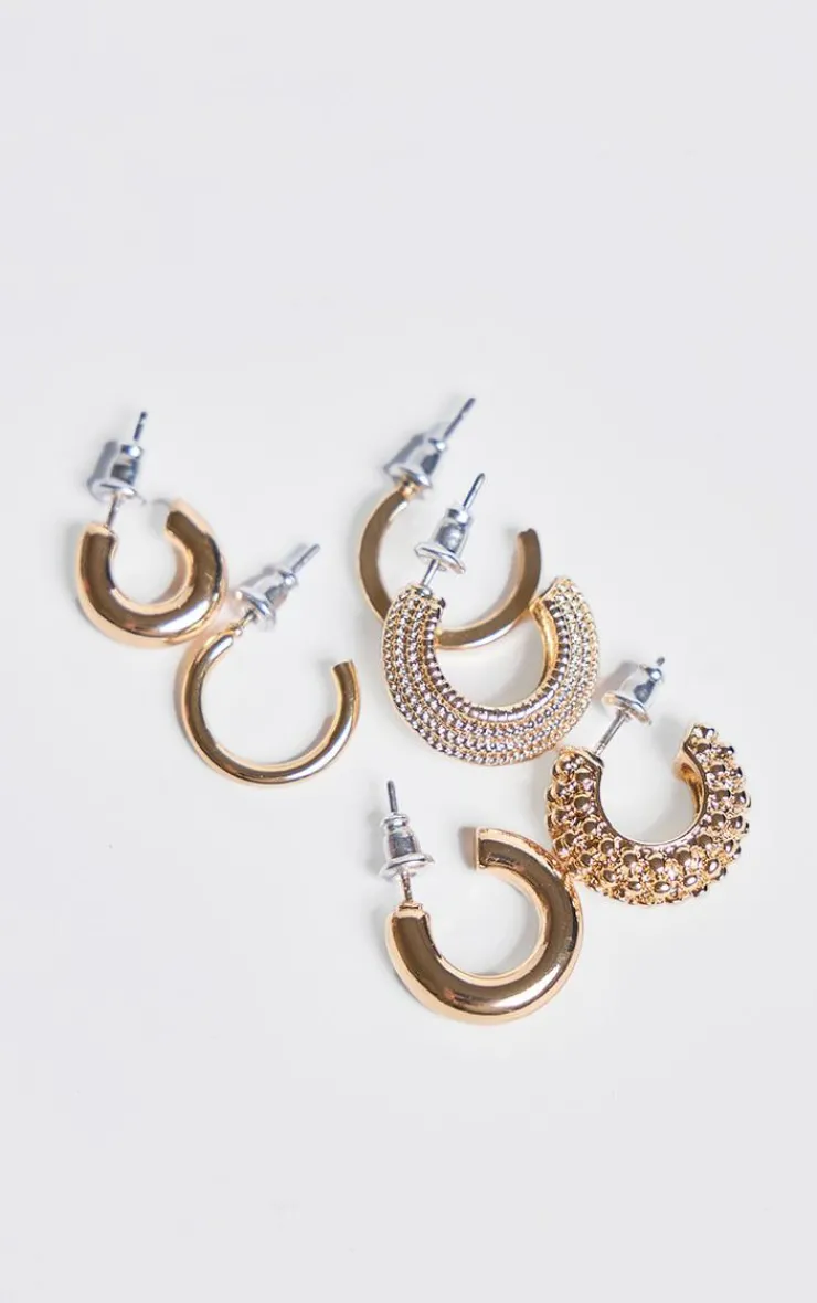 PrettyLittleThing Hoop Earrings*Abstract Chunky Hoop Earrings Multipack