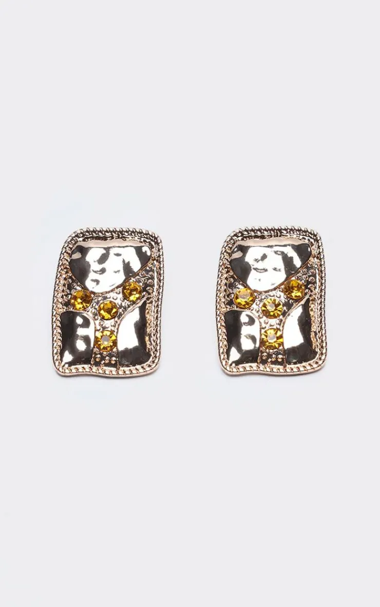 PrettyLittleThing Statement Earrings*Abstract Diamante Stud Earrings