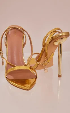 PrettyLittleThing Heeled Sandals*Point Toe Lock Charm Detail Heeled Sandals