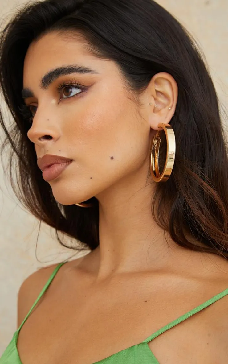 PrettyLittleThing Hoop Earrings*Thick Chunky Statement Hoop Earrings