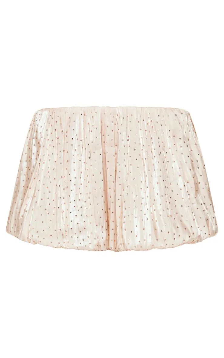 Satin Embellished Puffball Mini Skirt-PrettyLittleThing Clearance
