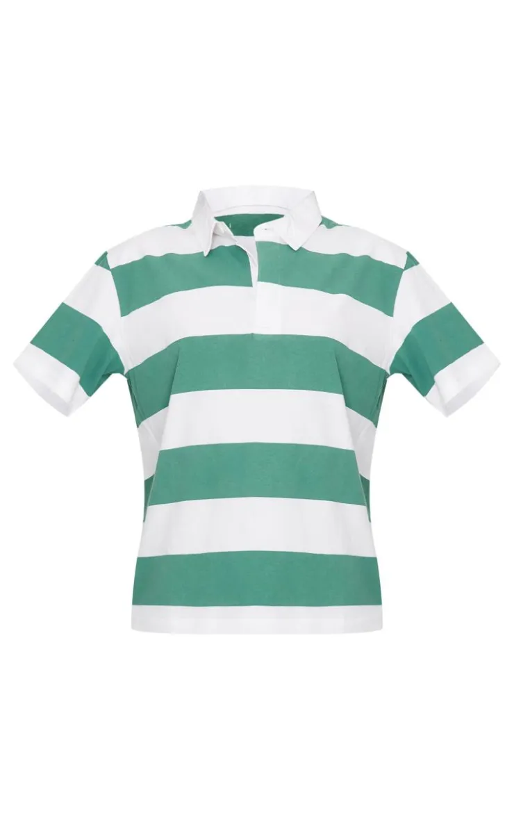 PrettyLittleThing T-Shirts*Chunky Striped Collared Oversized T Shirt
