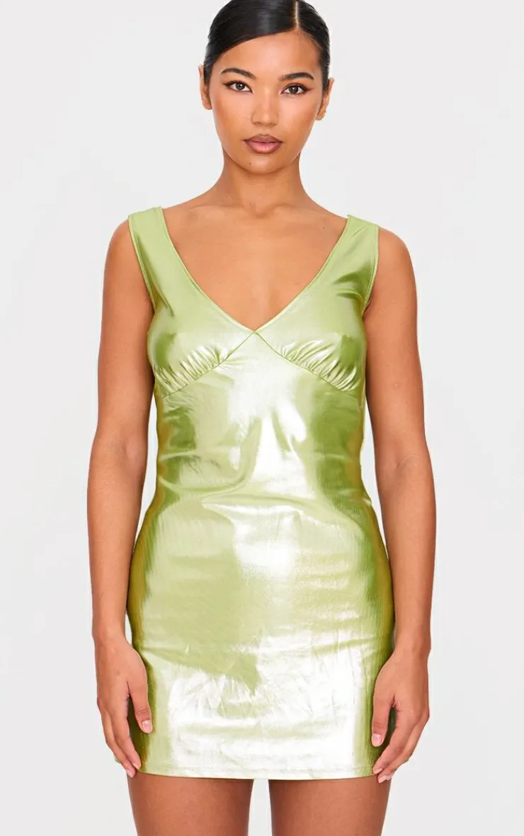 Metallic Cowl Back Shift Dress-PrettyLittleThing Clearance