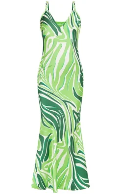Satin Zebra Print Maxi Dress-PrettyLittleThing Hot