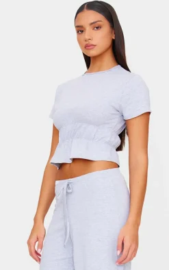 Best PrettyLittleThing Cotton Straight Leg Pants Grey