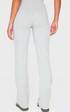 Sale PrettyLittleThing Straight Leg Pants Grey Marl