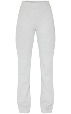Sale PrettyLittleThing Straight Leg Pants Grey Marl