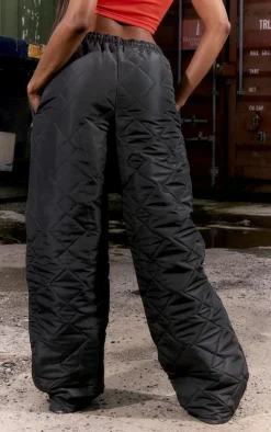 Grey Padded Nylon Sweatpants
