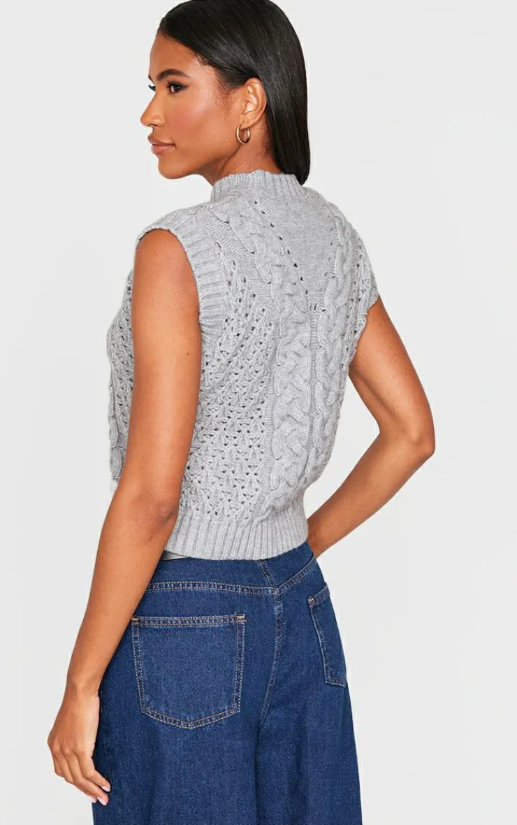 PrettyLittleThing Sweaters*Textured Cable Knit Sweater Vest