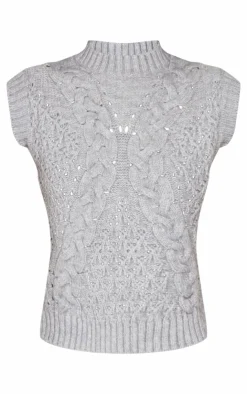 PrettyLittleThing Sweaters*Textured Cable Knit Sweater Vest